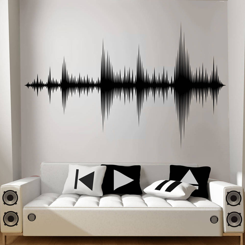 Audio Music Remove - Calcomanía de pared de onda de