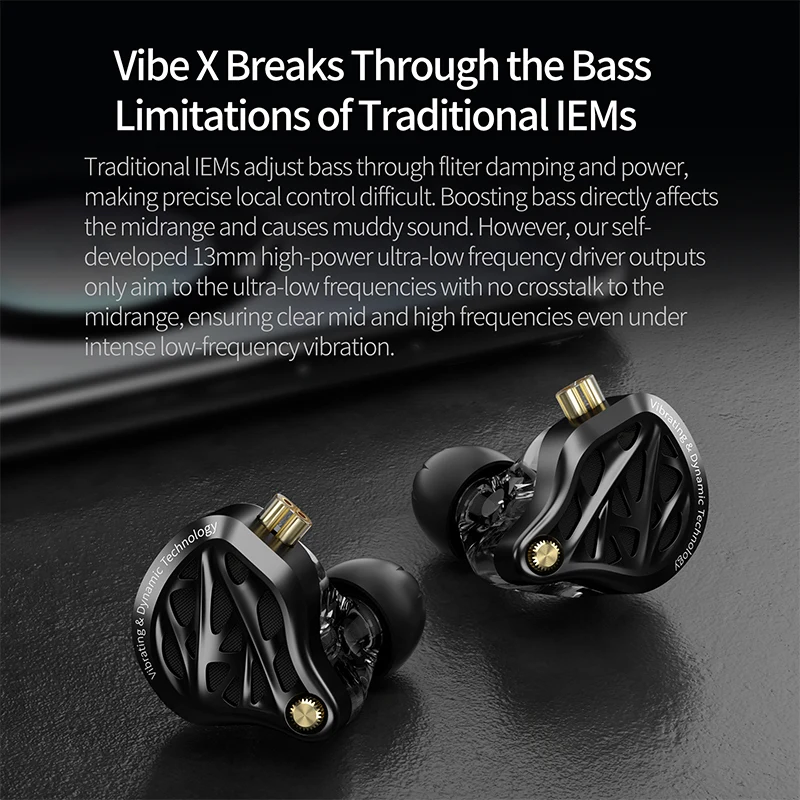 Audio Vibes Music - Auriculares KZ Vibe X con vibración