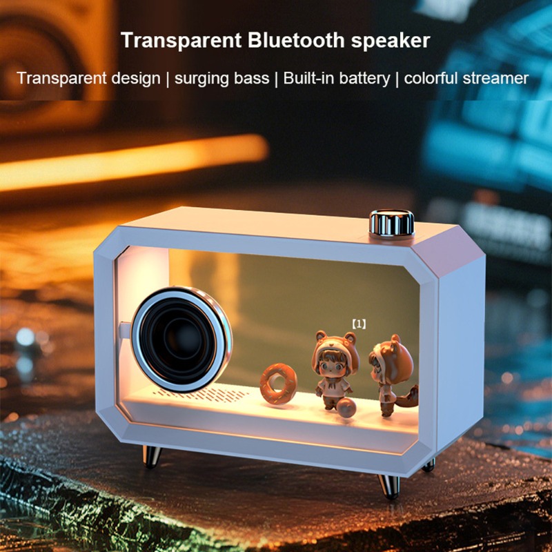 Audio Music Spotify - Altavoz Bluetooth transparente DIY, iluminación colorida