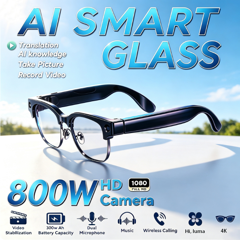 Audio Music For Video - Gafas Inteligentes HD de 800W con