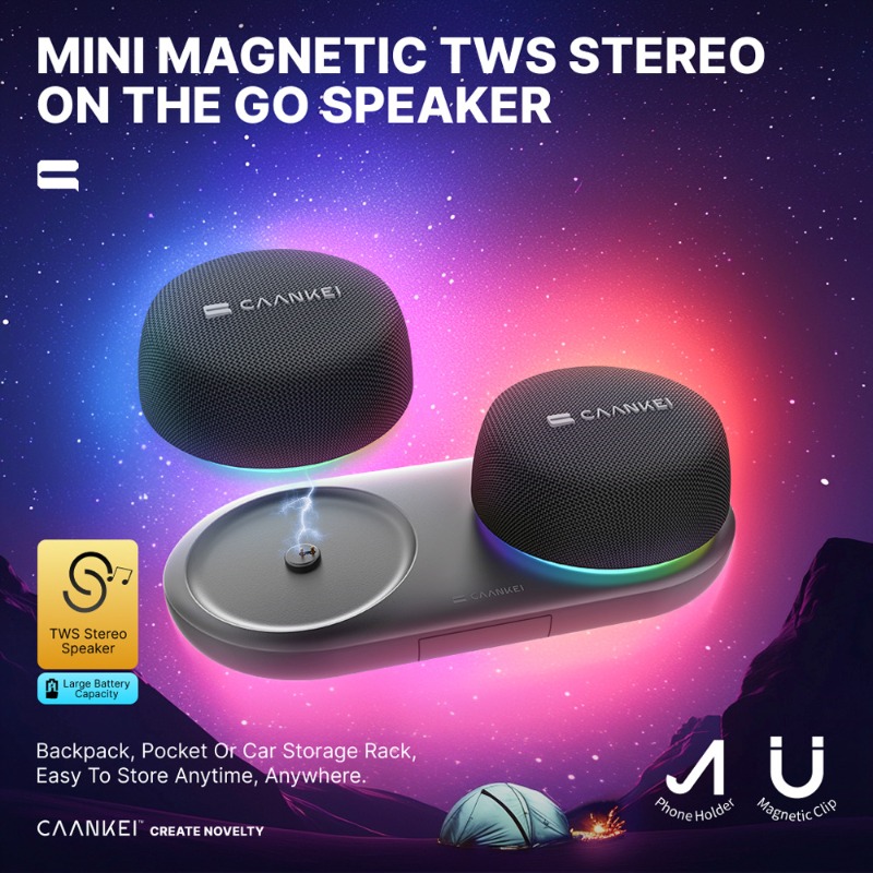 Audio Music Spotify - Altavoz Bluetooth Magnético con Luces RGB,