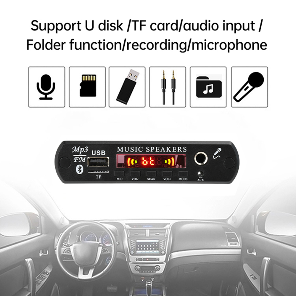 DC 12V Bluetooth 5,0 MP3 WMA W - Audio Music Wave reseña y precio