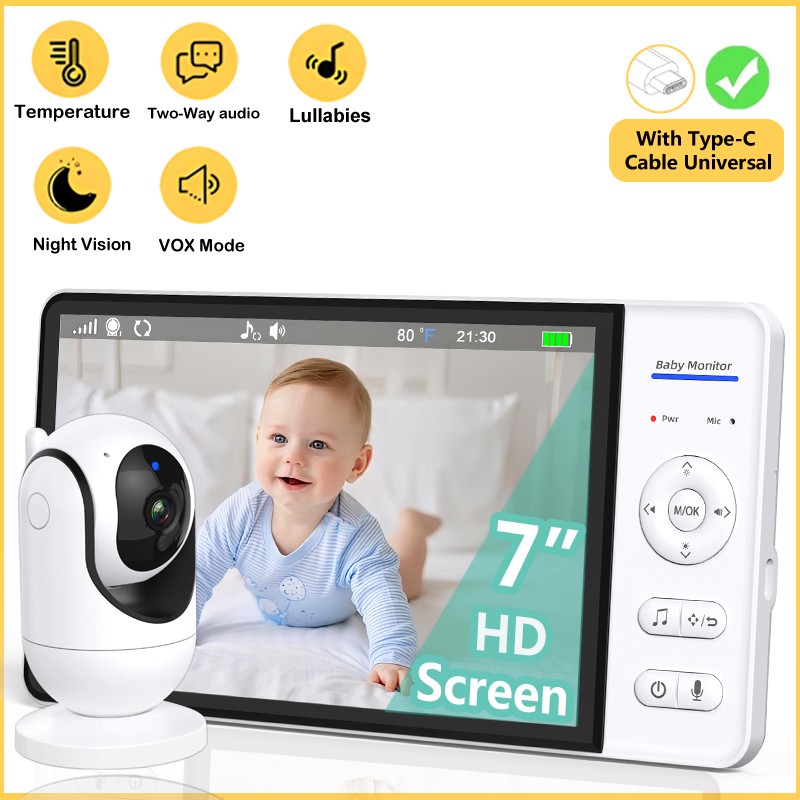 Monitor de bebé sin WiFi de 7  - Audio Music For Video reseña y precio