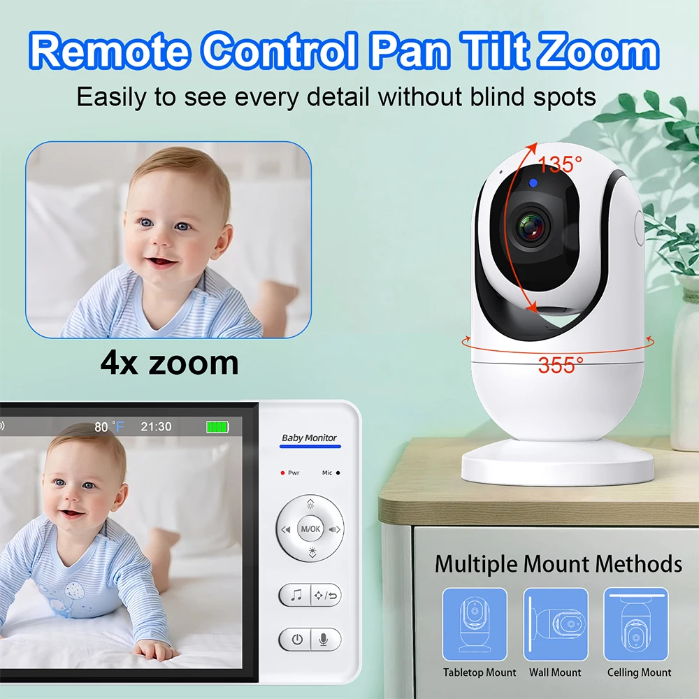 Monitor de bebé sin WiFi de 7  - Audio Music For Video reseña y precio