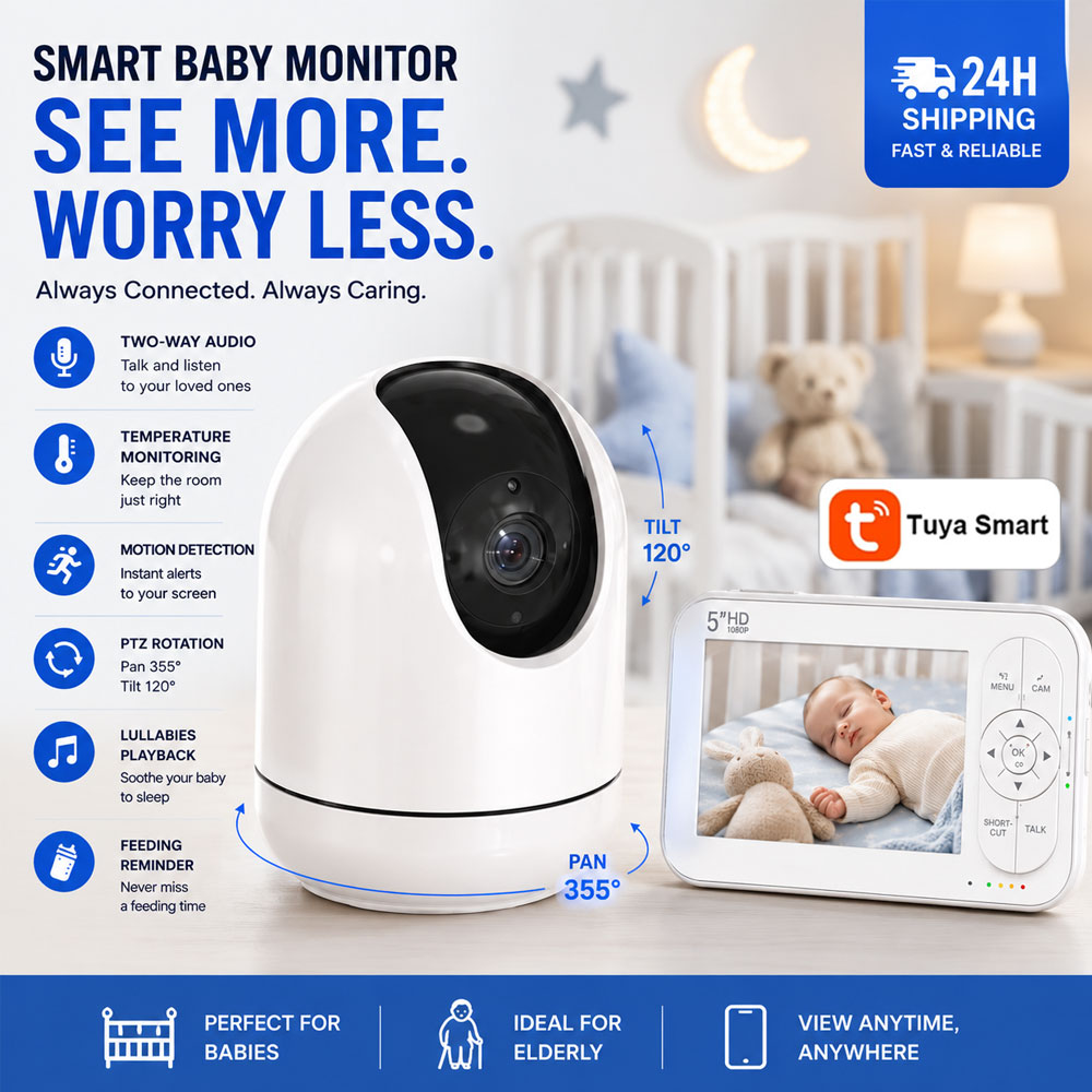 Monitor de Bebé WiFi de 5 Pulg - Audio Music Network reseña y precio