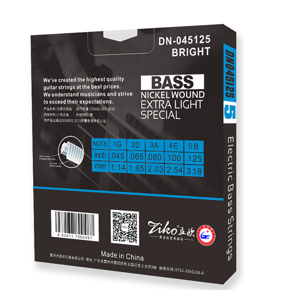 Cuerdas para bajo eléctrico ZI - Bass Guitar Strings reseña y precio
